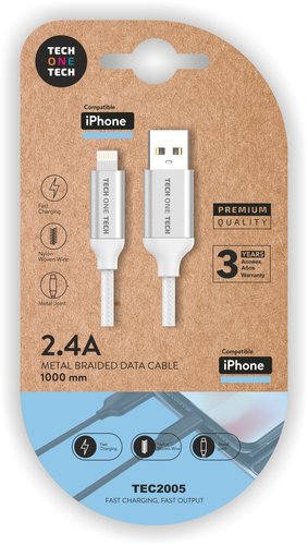 Tech One Tech Cable USB-A a Lightning Blanco 1m Tech One Tech Cable USB-A a Lightning Blanco 1m