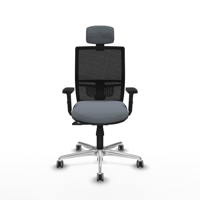 PIQUERAS Y CRESPO Silla de oficina Yunquera con mecanismo Sincro, Gris y Negro