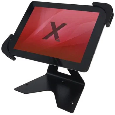 Approx APPSTABLET12 Soporte Activo Universal para Tablet de hasta 12.9" (7.9-11"), Coche/Escritorio, Horizontal/Vertical, Negro, Sistema Antirrobo