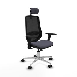 PIQUERAS Y CRESPO Silla de oficina Mardos con mecanismo Sincro, Gris oscuro/Negro