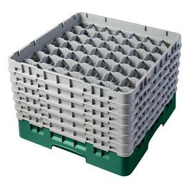 CAMBRO - 49S1114-119 - Cesta de lavado 49 comp. 6 alturas - 6 cm Ø máx. - alt. máx. 29,9 cm - 50 x 50 x 34,9 cm - Verde sherwood