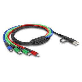 DeLOCK Cable de carga 4 en 1 USB Tipo-A + USB-C a Lightning / Micro USB / 2 x USB Type-C 1,20 m