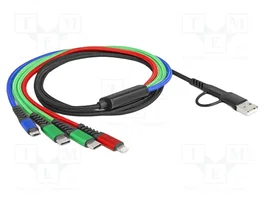 DeLOCK Cable de carga 4 en 1 USB Tipo-A + USB-C a Lightning / Micro USB / 2 x USB Type-C 1,20 m