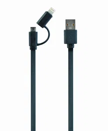 Gembird Cable USB 2.0 A a Micro-USB y Lightning 1m Negro - Para iPhone, iPad, iPod y Dispositivos Android/Micro-USB - Carga y Sincronización