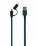 Gembird Cable USB 2.0 A a Micro-USB y Lightning 1m Negro - Para iPhone, iPad, iPod y Dispositivos Android/Micro-USB - Carga y Sincronización
