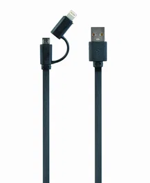 Gembird Cable USB A a Micro-USB y Lightning Negro 1 m