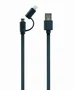 Gembird Cable USB A a Micro-USB y Lightning Negro 1 m