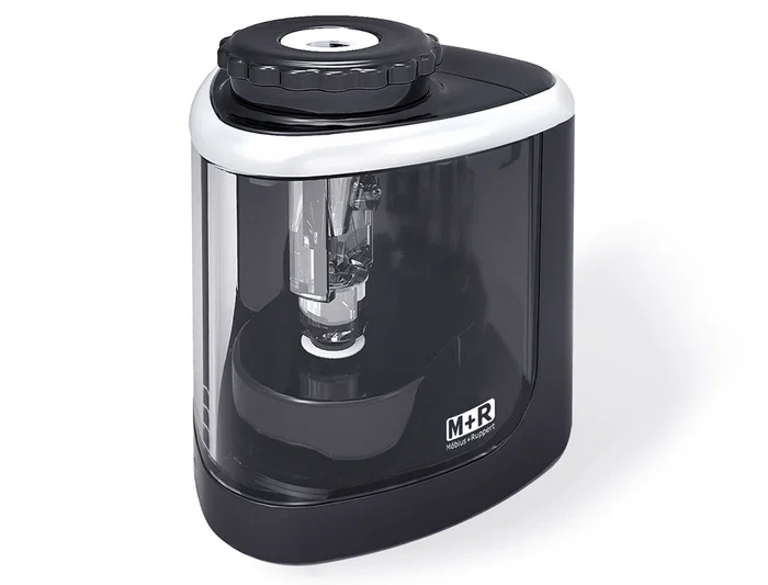 Mor Sacapuntas Eléctrico de Sobremesa Un Uso, Depósito para Virutas, Gris Antracita