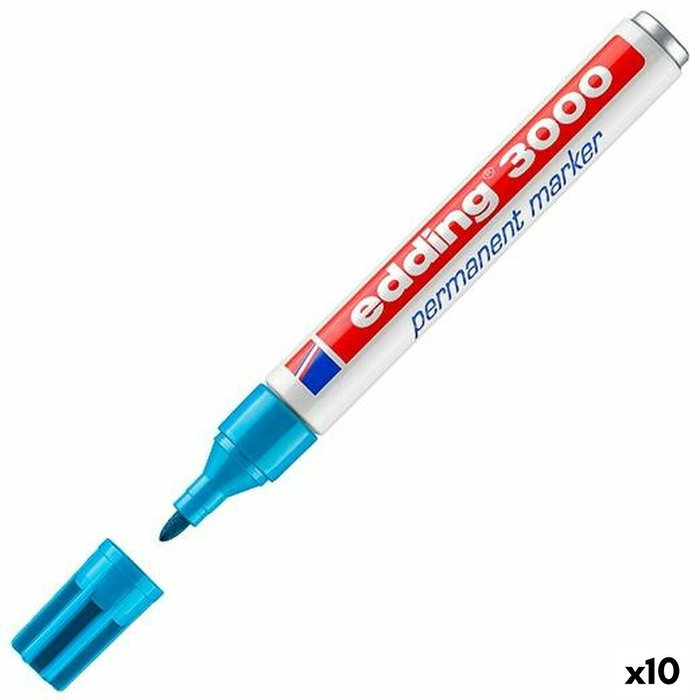 Edding Marcador Permanente 3000 Azul Claro (Set de 10)
