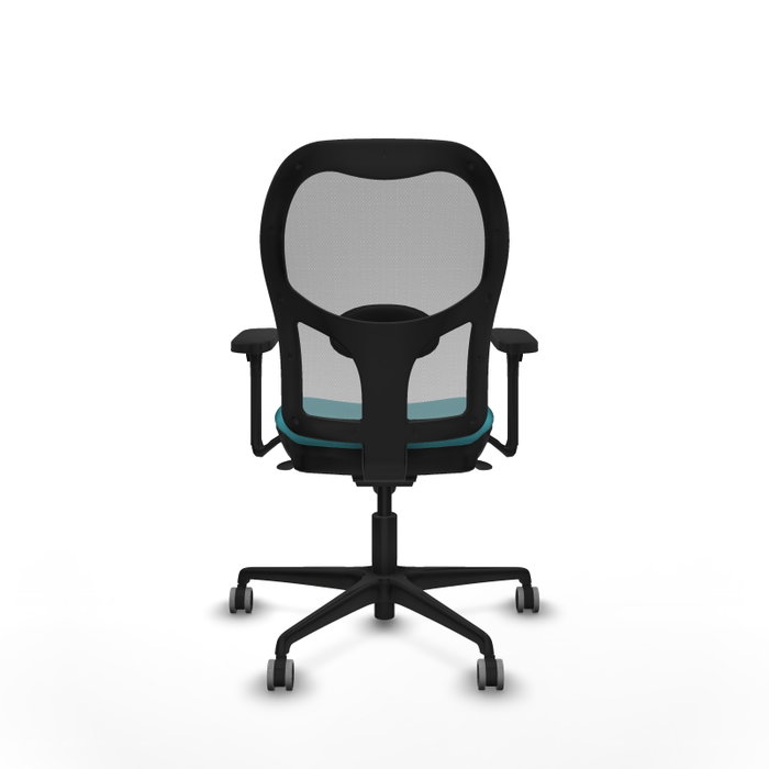 PIQUERAS Y CRESPO Silla de oficina Jorquera con mecanismo Sincro, brazos 3D, tela Turquesa y malla Gris PIQUERAS Y CRESPO Silla de oficina Jorquera con mecanismo Sincro, brazos 3D, tela Turquesa y malla Gris
