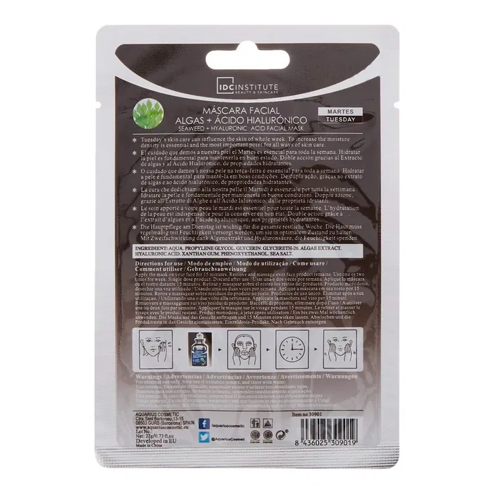Idc Instalación Mascarilla Facial Algas + Ácido Hialurónico 22 gr