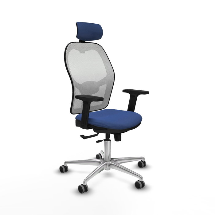 PIQUERAS Y CRESPO Silla de oficina Jorquera con mecanismo Sincro/Traslack Azul marino y Blanco PIQUERAS Y CRESPO Silla de oficina Jorquera con mecanismo Sincro/Traslack Azul marino y Blanco