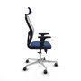PIQUERAS Y CRESPO Silla de oficina Jorquera con mecanismo Sincro/Traslack Azul marino y Blanco