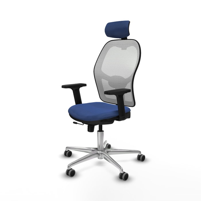 PIQUERAS Y CRESPO Silla de oficina Jorquera con mecanismo Sincro/Traslack Azul marino y Blanco PIQUERAS Y CRESPO Silla de oficina Jorquera con mecanismo Sincro/Traslack Azul marino y Blanco