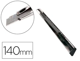 Q-connect Cortador Metálico Estrecho con Funda y Clip, Cuchilla 9 mm XD-46, Bolsa 1 Unidad