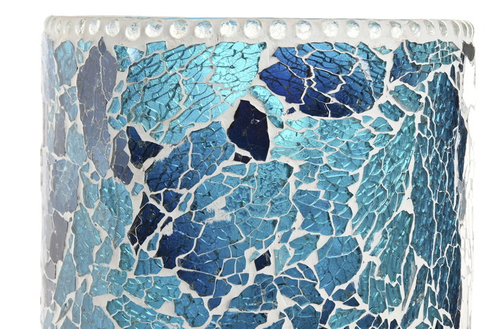 DKD Home Decor Lámpara de Sobremesa Cristal Craquelado Azul