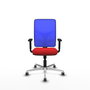 PIQUERAS Y CRESPO Silla de oficina Motilla con mecanismo Sincro, Rojo y Azul