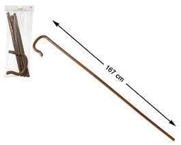 Bastón Marrón Desmontable 167 cm para Disfraz de Abuelo o Pastor