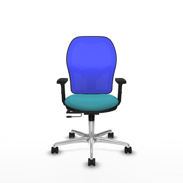 PIQUERAS Y CRESPO Silla de oficina Jorquera con mecanismo Sincro/Traslack, Turquesa y Azul