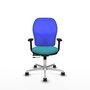 PIQUERAS Y CRESPO Silla de oficina Jorquera con mecanismo Sincro/Traslack, Turquesa y Azul
