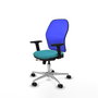 PIQUERAS Y CRESPO Silla de oficina Jorquera con mecanismo Sincro/Traslack, Turquesa y Azul