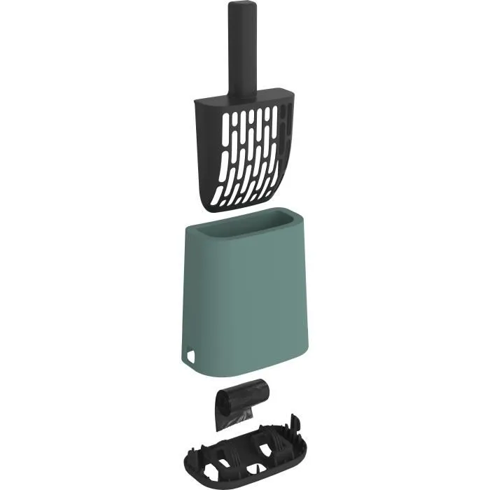 Rotho Mypet ROT7610859247063 Pala sanitaria con soporte - Verde Muérdago