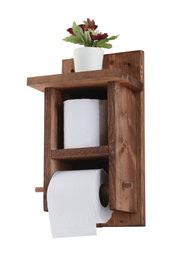 Aberto Design Soporte de Papel Higiénico de Madera con Estantería Práctica para Baño