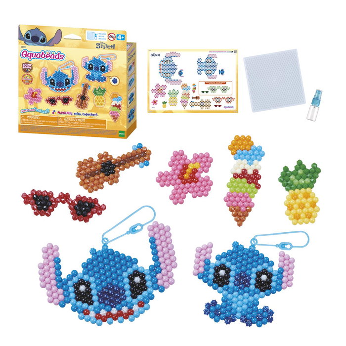 Aquabeads Kit Llaveros Stitch 35119 Manualidades con Cuentas de Colores +6 Años