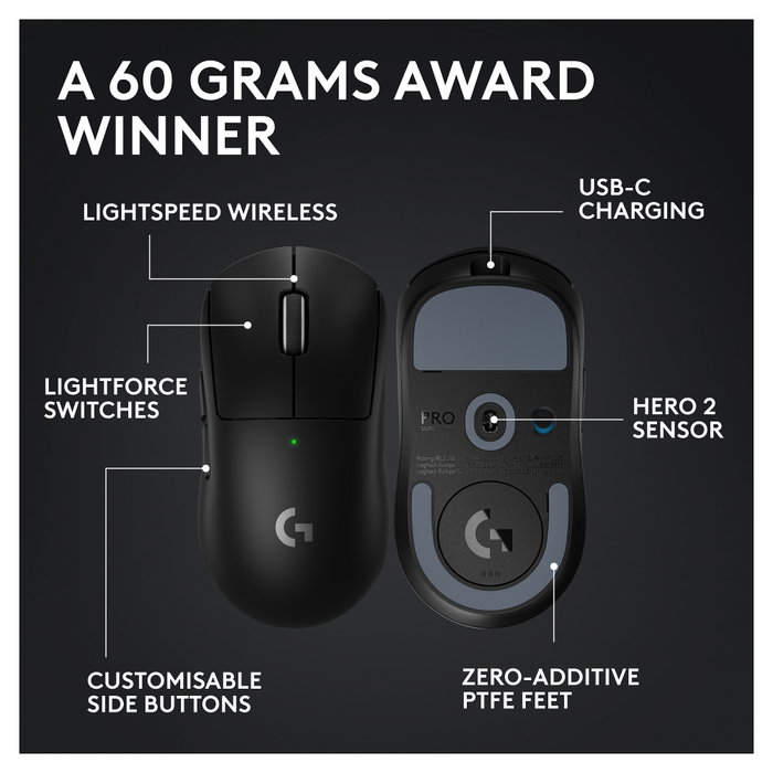 Logitech G PRO X SUPERLIGHT 2 Negro