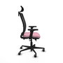 PIQUERAS Y CRESPO Silla de oficina Haches Rosa y Negro con Mecanismo Sincro/Traslack