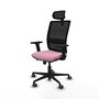 PIQUERAS Y CRESPO Silla de oficina Haches Rosa y Negro con Mecanismo Sincro/Traslack