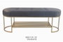 DKD Home Decor Descalzadora de Terciopelo Gris y Dorado