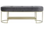 DKD Home Decor Descalzadora Gris Dorado Metal Poliester 120 x 40 x 45 cm