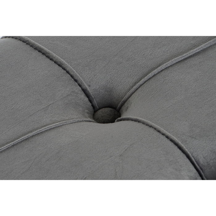 DKD Home Decor Descalzadora de Terciopelo Gris y Dorado