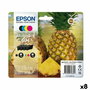 Cartucho de Tinta Original Epson XP-2200 WF-2910DWF Negro/Cian/Magenta/Amarillo (8 Unidades)