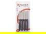 KINVARA Set 4 Cuchillos Untar Negros Metal Acero Inoxidable PP 17cm Dimensiones 12.5 x 26.5 x 1 cm (Set de 12)