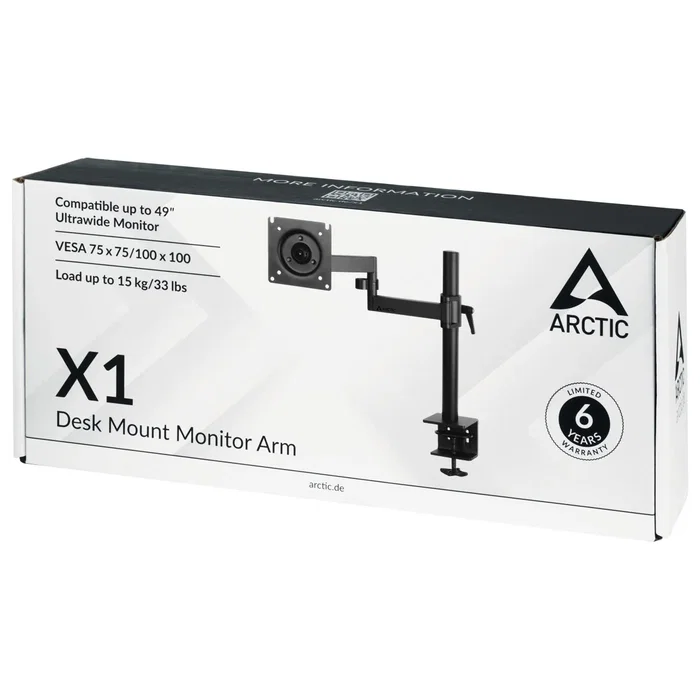 Arctic X1 Soporte para Monitor de Escritorio Negro Arctic X1 Soporte para Monitor de Escritorio Negro
