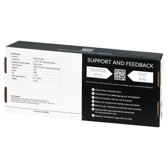 Arctic X1 Soporte para Monitor de Escritorio Negro Arctic X1 Soporte para Monitor de Escritorio Negro