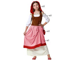 Disfraz para Niños Th3 Party Campesina medieval Multicolor (4 Piezas)