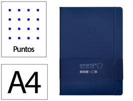 Antartik Cuaderno A4 Tapa Dura Hojas Puntos Azul Marino 100 Hojas 80gr FSC