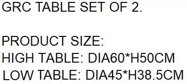 DKD Home Decor Set de 2 Mesas Auxiliares de GRC Blanco para Exterior