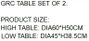 DKD Home Decor Set de 2 Mesas Auxiliares de GRC Blanco para Exterior