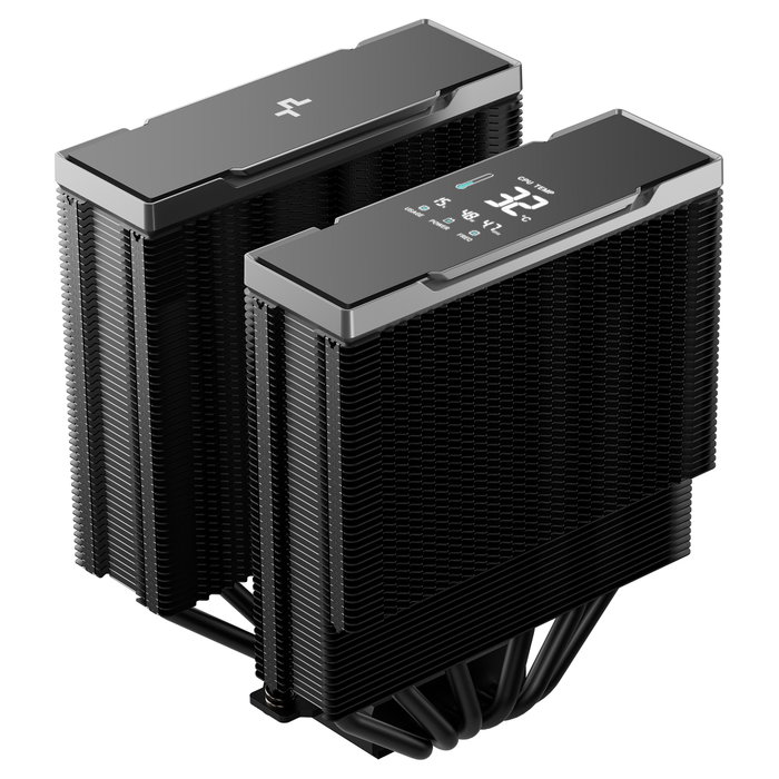 Deepcool AK620 G2 Digital NYX - Refrigerador de aire para CPU, 2 ventiladores de 120mm, Negro, Compatible Intel y AMD, con pantalla digital
