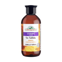 Corpore Sano Champú Cabello Teñido Sin Sulfatos con Girasol, Trigo y Keratina Vegetal 300 ml