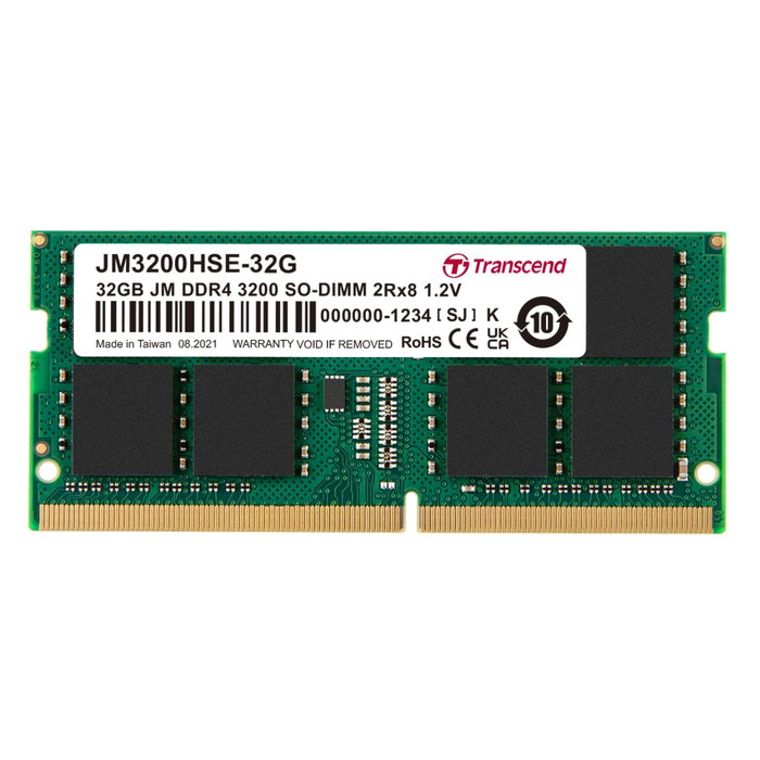 Transcend JetRAM DDR4 32GB 3200 MT/s SO-DIMM JM3200HSE-32G Transcend JetRAM DDR4 32GB 3200 MT/s SO-DIMM JM3200HSE-32G