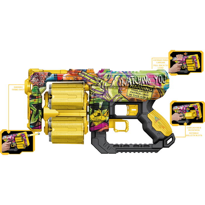 Tachan Pistola Street Shot Con Cargador Y 12 Balas T01034