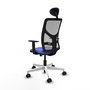 PIQUERAS Y CRESPO Silla de oficina Motilla con mecanismo Sincro/Traslack Azul claro y Gris