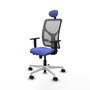 PIQUERAS Y CRESPO Silla de oficina Motilla con mecanismo Sincro/Traslack Azul claro y Gris