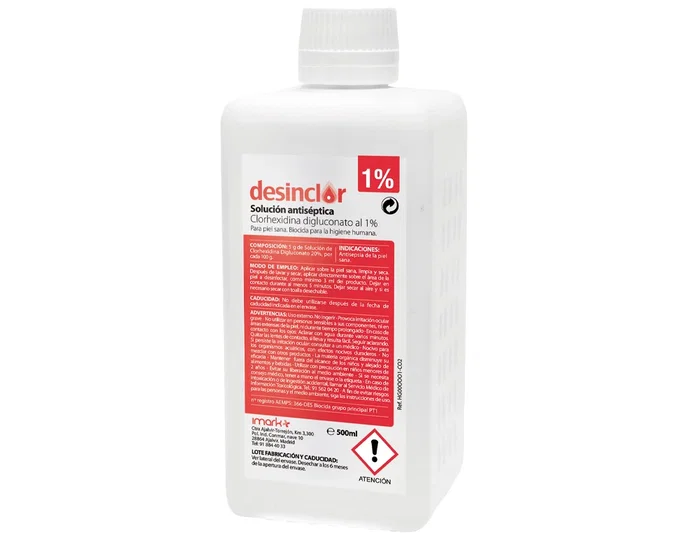 Vaza Clorhexidina Solución 1% 500ml Desinclor Rosa 1ud