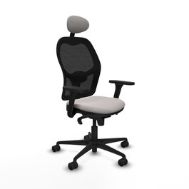 PIQUERAS Y CRESPO Silla de oficina Jorquera con mecanismo Sincro, Blanco y Negro
